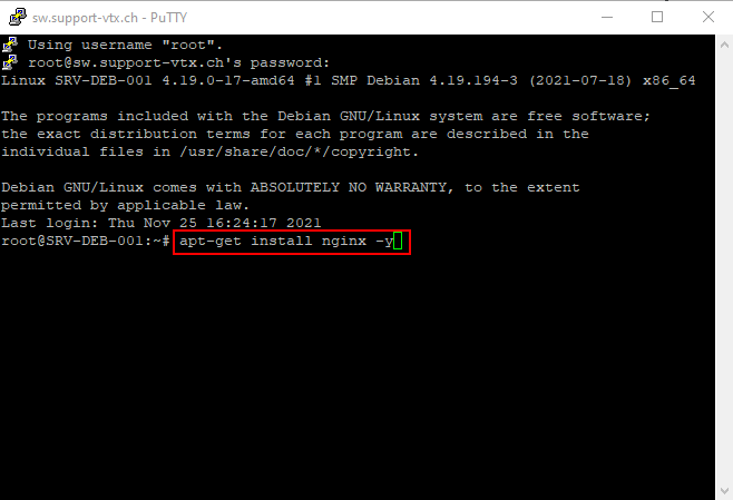 Installation Nginx - Installation package.png