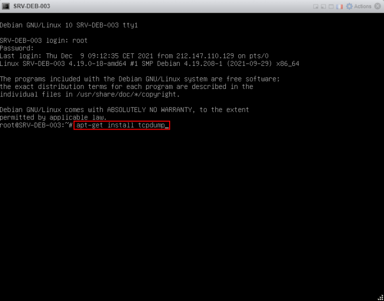 Fichier:Installation TCPDUMP - installation.png