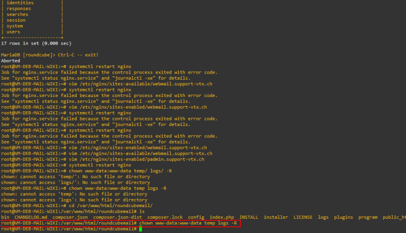 Fichier:Roundcube - chown nginx.png