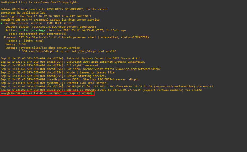 Fichier:DHCP - ipables icmp.png