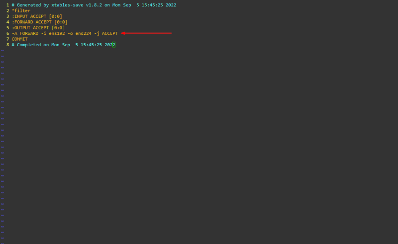 Fichier:DHCP - Iptables forward.png